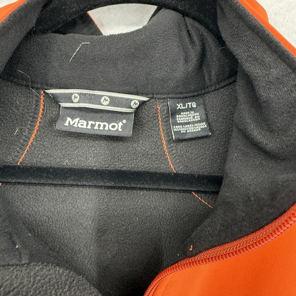 Marmot Jacket Mens XL Orange Softshell Full Zip Fleece Lined Outdoor Hiking - Picture 8 of 10